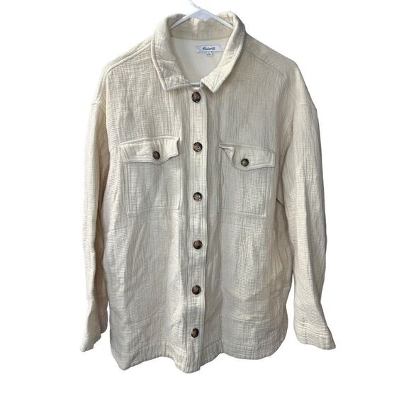 Madewell Waffleback Branner Cream Shirt Jacket XL - Picture 7 of 12
